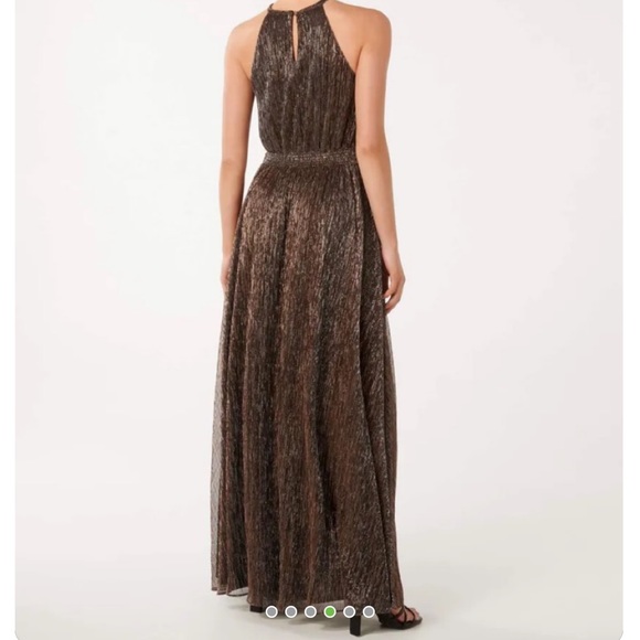 Evernew Brown Bonze Metallic Halter Dress - Picture 5 of 8